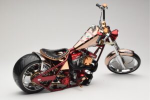 Harley-Davidson West Coast Choppers Diablo Soft Tail Gold Red Minichamps 1:5 JJ04-05-03 Diecast — photo 2 of 6