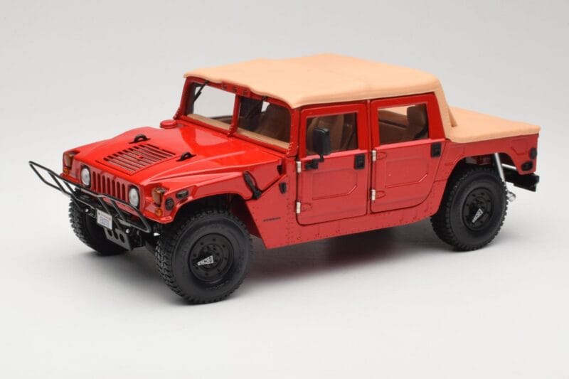 Hummer H1 Soft Top Red Exoto 1:18 01805 Diecast