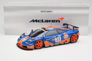 McLaren F1 GTR Gulf Racing #33 S. Bellm / A. Weaver / J. Lehto 24 Hours of Le Mans 1996 Minichamps 1:18 530133633 Diecast — photo 8 of 8