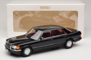Mercedes 560 SEL W126 Black With Red Interior Norev 1:18 183788 Diecast — photo 2 of 8