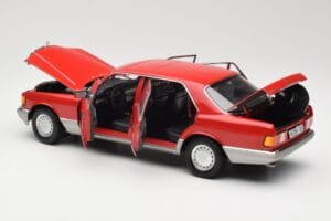Mercedes 560 SEL W126 Red Norev 1:18 183463 Diecast — photo 5 of 8
