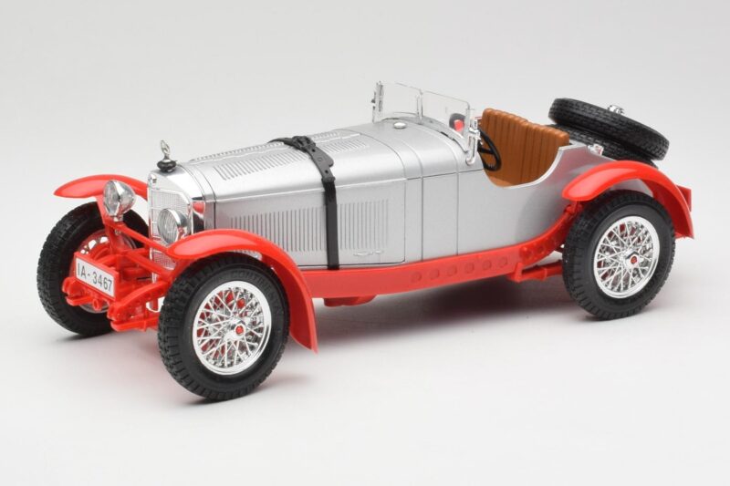 Mercedes SSK Silver & Red Bburago 1:18 3009-M2 Diecast