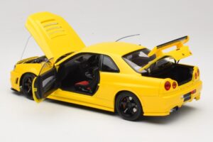 Nissan Skyline GT-R R34 Customized Version Yellow MotorHelix 1:18 M83412 Diecast — photo 5 of 8
