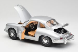 Porsche 356B Silver & Brown Interior Bburago 1:18 3021-M2 Diecast — photo 5 of 8