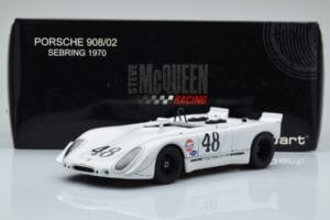 Porsche 908/02 #48 S. McQueen / P. Revson 12 Hours of Sebring 2nd Place Post Race Version 1970 AUTOart 1:18 87072 Diecast — photo 8 of 8