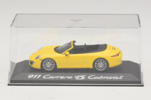Porsche 911 991 Carrera 4S Cabriolet Yellow Minichamps 1:43 WAP0201120C Diecast — photo 4 of 5