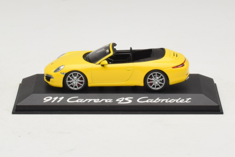 Porsche 911 991 Carrera 4S Cabriolet Yellow Minichamps 1:43 WAP0201120C Diecast