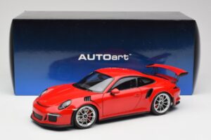 Porsche 911 991 GT3 RS Guards Red Silver Wheels AUTOart 1:18 78165 Diecast — photo 8 of 8