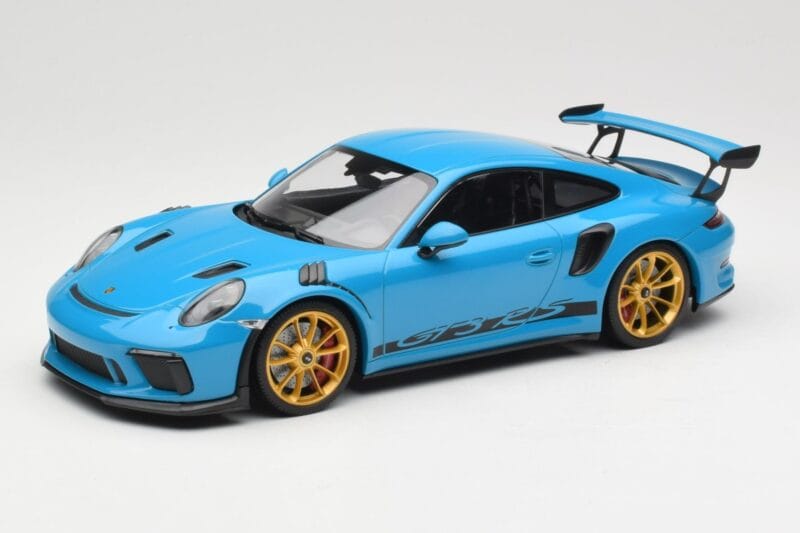 Porsche 911 991.2 GT3 RS Blue With Golden Wheels Minichamps 1:18 155068222 Diecast