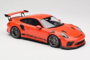 Porsche 911 991.2 GT3 RS Lava Orange & Silver Wheels Minichamps 1:18 155068225 Diecast — photo 4 of 6