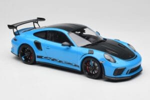 Porsche 911 991.2 GT3 RS Miami Blue Weissach Package & Black Magnesium Wheels Minichamps 1:18 153068231 Diecast — photo 4 of 6
