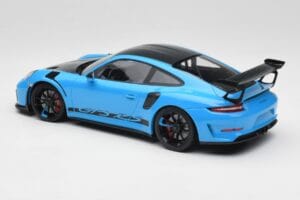 Porsche 911 991.2 GT3 RS Miami Blue Weissach Package & Black Magnesium Wheels Minichamps 1:18 153068231 Diecast — photo 5 of 6