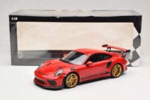 Porsche 911 991.2 GT3 RS Red With Golden Wheels Minichamps 1:18 155068220 Diecast — photo 6 of 6