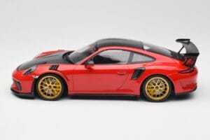 Porsche 911 991.2 GT3 RS Weissach Package Guards Red Golden Magnesium Wheels Minichamps 1:18 153068236 Diecast — photo 3 of 6