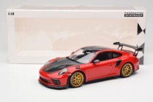 Porsche 911 991.2 GT3 RS Weissach Package Guards Red Golden Magnesium Wheels Minichamps 1:18 153068236 Diecast — photo 6 of 6