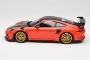 Porsche 911 991.2 GT3 RS Weissach Package Lava Orange Golden Magnesium Wheels Minichamps 1:18 153068227 Diecast — photo 3 of 6