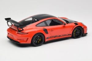 Porsche 911 991.2 GT3 RS Weissach Package Lava Orange Wording Black Magnesium Wheels Minichamps 1:18 153068226 Diecast — photo 2 of 6