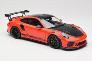 Porsche 911 991.2 GT3 RS Weissach Package Lava Orange Wording Black Magnesium Wheels Minichamps 1:18 153068226 Diecast — photo 4 of 6