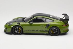 Porsche 911 991.2 GT3 RS Weissach Package Lizard Green Wording & Black Magnesium Wheels Minichamps 1:18 155068232 Diecast — photo 3 of 6