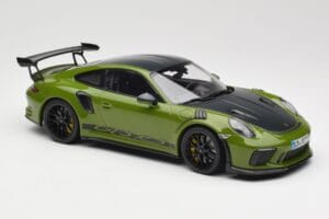 Porsche 911 991.2 GT3 RS Weissach Package Lizard Green Wording & Black Magnesium Wheels Minichamps 1:18 155068232 Diecast — photo 4 of 6