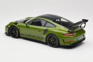 Porsche 911 991.2 GT3 RS Weissach Package Lizard Green Wording & Black Magnesium Wheels Minichamps 1:18 155068232 Diecast — photo 5 of 6