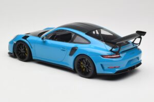 Porsche 911 991.2 GT3 RS Weissach Package Shark Blue Black Magnesium Wheels Minichamps 1:18 153068224 Diecast — photo 5 of 6