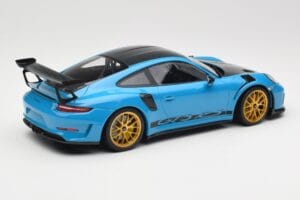 Porsche 911 991.2 GT3 RS Weissach Package Shark Blue Wording Golden Magnesium Wheels Minichamps 1:18 153068237 Diecast — photo 2 of 6