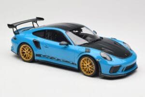 Porsche 911 991.2 GT3 RS Weissach Package Shark Blue Wording Golden Magnesium Wheels Minichamps 1:18 153068237 Diecast — photo 4 of 6
