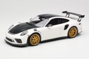 Porsche 911 991.2 GT3 RS Weissach Package White Golden Magnesium Wheels Minichamps 1:18 153068238 Diecast