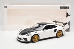 Porsche 911 991.2 GT3 RS Weissach Package White Golden Magnesium Wheels Minichamps 1:18 153068238 Diecast — photo 6 of 6