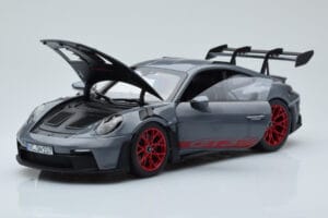 Porsche 911 992 GT3 RS Arctic Grey Pyro Red Norev 1:18 187350 Diecast — photo 2 of 8
