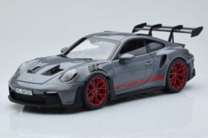 Porsche 911 992 GT3 RS Arctic Grey Pyro Red Norev 1:18 187350 Diecast