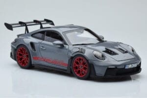 Porsche 911 992 GT3 RS Arctic Grey Pyro Red Norev 1:18 187350 Diecast — photo 6 of 8