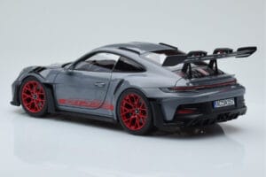 Porsche 911 992 GT3 RS Arctic Grey Pyro Red Norev 1:18 187350 Diecast — photo 7 of 8