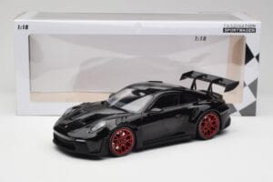 Porsche 911 992 GT3 RS Black & Red Wheels & Black Decor Minichamps 1:18 153062240 Diecast — photo 6 of 6