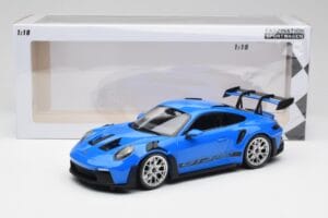Porsche 911 992 GT3 RS Blue & Silver Wheels & Black Decor Minichamps 1:18 153062234 Diecast — photo 6 of 6