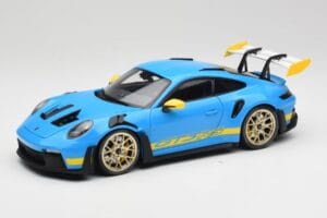 Porsche 911 992 GT3 RS Shark Blue & Yellow Decor Concept Minichamps 1:18 911992001 Diecast