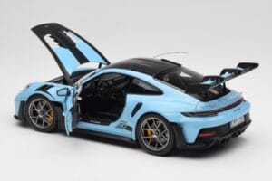 Porsche 911 992 GT3 RS Weissach Pack Gulf Blue Norev 1:18 187367 Diecast — photo 5 of 8