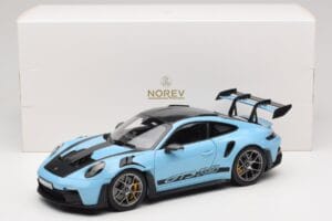 Porsche 911 992 GT3 RS Weissach Pack Gulf Blue Norev 1:18 187367 Diecast — photo 8 of 8