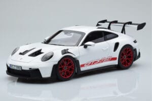 Porsche 911 992 GT3 RS White Pyro Red Norev 1:18 187352 Diecast