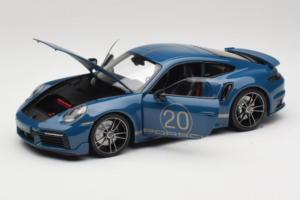 Porsche 911 992 Turbo S Coupe Sport Design Blue Minichamps 1:18 113069073 Diecast — photo 2 of 8