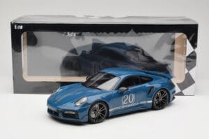 Porsche 911 992 Turbo S Sport Design Package Gentian Blue Metallic Minichamps 1:18 155069170 Diecast — photo 6 of 6