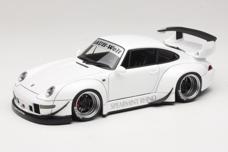 Porsche 911 993 RWB White Gun Grey Wheels AUTOart 1:18 78150 Composite