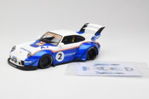 Porsche 911 993 RWB X Liberty Walk White With Blue GT Spirit 1:18 GT530 Resin — photo 7 of 8