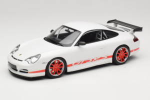 Porsche 911 996 GT3 RS White Red Stripe Minichamps 1:18 155062020 Diecast