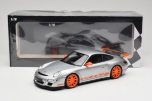Porsche 911 997.1 GT3 RS Silver with Orange Wheels Minichamps 1:18 155062120 Diecast — photo 6 of 6