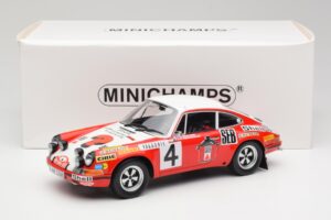 Porsche 911 S #4 G. Larrousse / M. Perramond 2nd Place Rally Monte Carlo 1972 Minichamps 1:18 107726804 Resin — photo 6 of 6