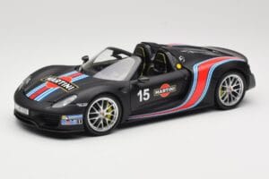 Porsche 918 Spyder Weissach Package Matt Black With Martini Stripes Minichamps 1:18 110062445 Diecast