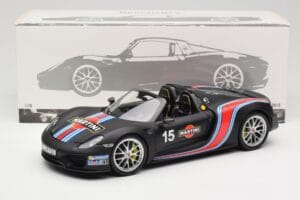 Porsche 918 Spyder Weissach Package Matt Black With Martini Stripes Minichamps 1:18 110062445 Diecast — photo 8 of 8
