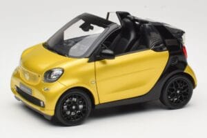 Smart Fortwo 453 Cabrio Black & Yellow Norev 1:18 B66960289 Diecast